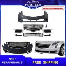 Front Bumper Cover Grilles Assembly For 2018-2019 Cadillac Xts W Sensor Holes