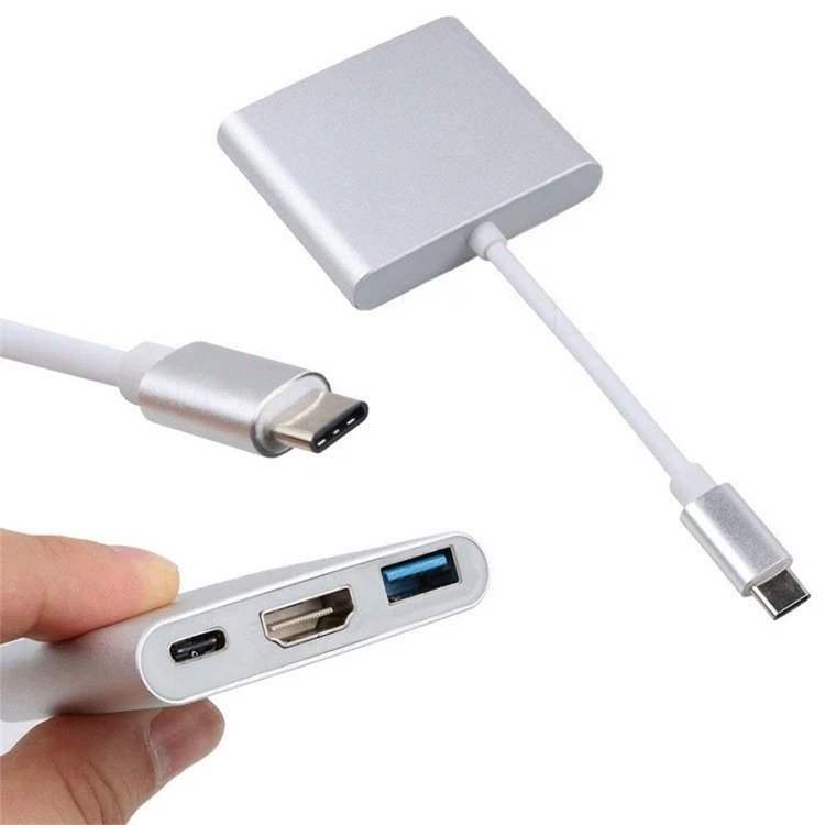 USB-C auf HDMI 3in1 Hub Adapter 4K PD USB 3.0 für MacBook Samsung Huawei Laptop - Bild 4 von 4