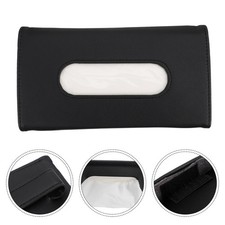 Durable PU Car Visor Tissue Holder Black Hanging Napkin Storage Case