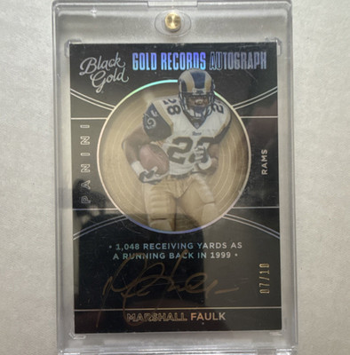 Panini 2016 Black Gold Gold Records White Gold Marshall Faulk Rams GR-MF /10