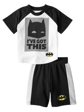 Batman Toddler Boys Outfit Black  White T-Shirt  Shorts Set Ive Got This 4T