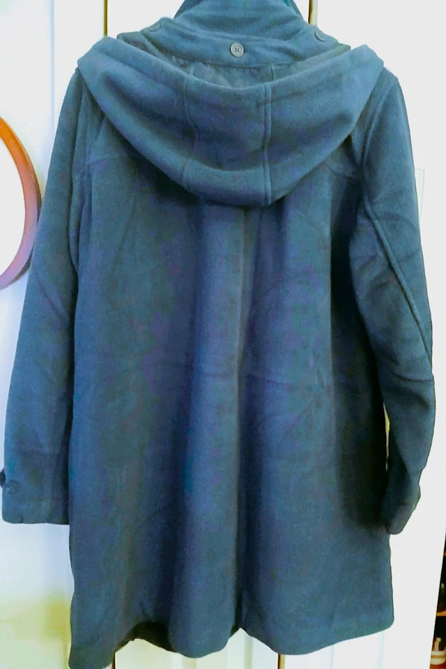 Denim & Co. Microfleece Toggle Coat, Teal Blue, 1X - Image 3 of 4