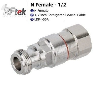 N Female Connector For 1/2 inch Corrugated Coaxial Cable ANDREW LDF4-50A Coax