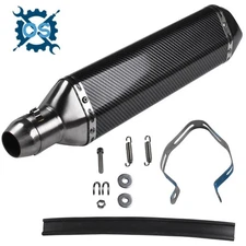 470mm Slip-on Exhaust Muffler Pipe W/DB Killer For 38-51mm Universal Motorcycle