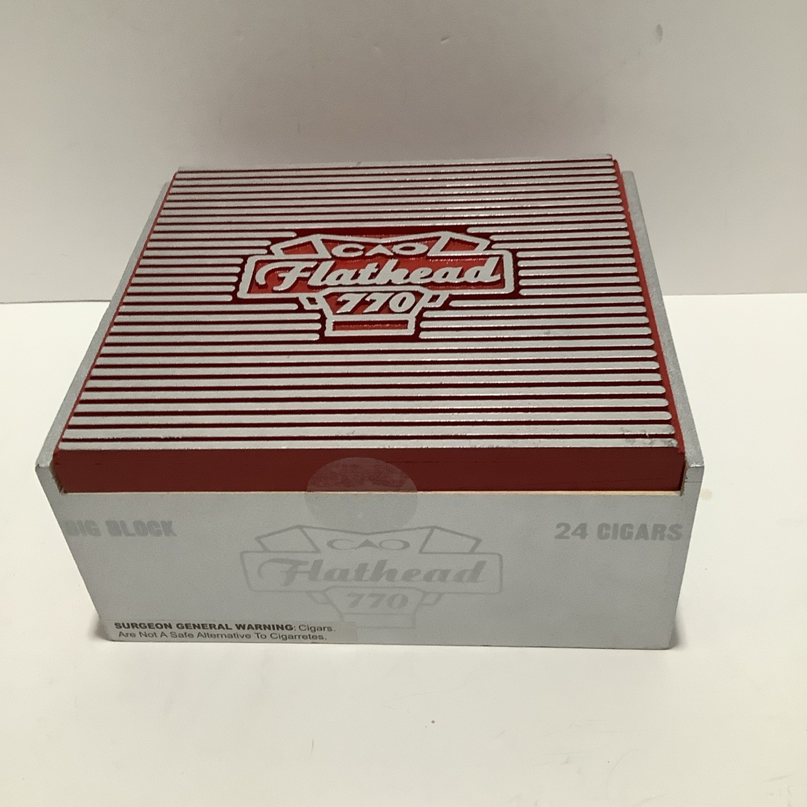 CAO Flathead 770 Empty Wooden Cigar Box 8.5x7.5x4, Exc