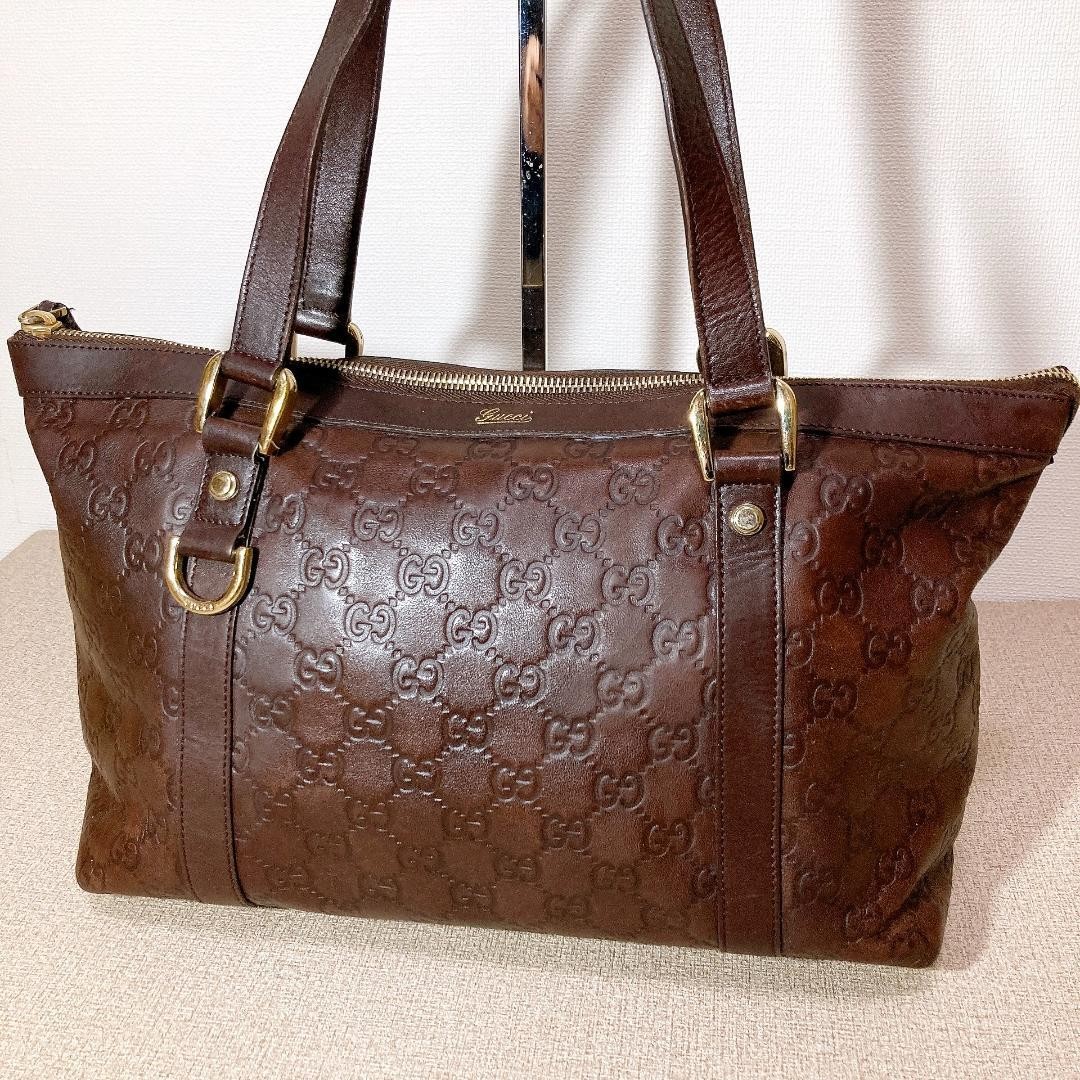 GUCCI Abby Leather Shoulder Bag Tote Brown Size 22cm x 31cm x 12cm VIN thumbnail 3