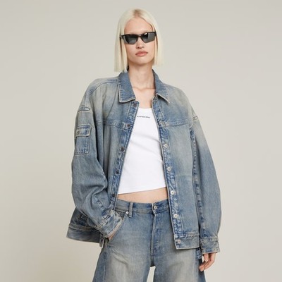 G STAR RAW LONG DRIFTER DENIM JACKET MSRP $230 NWT