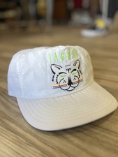 Vintage Jaguar Embroidered Made in USA White Snapback Hat Weyerhaeuser 80s Rare
