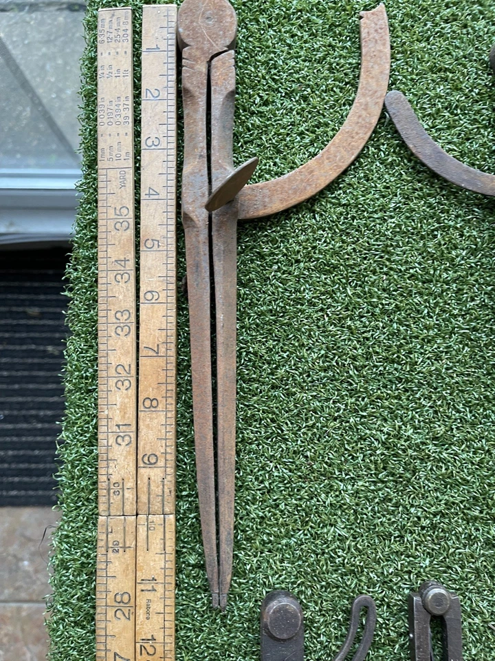 10 X PAIRS OF  VINTAGE ENGINEERS ADJUSTABLE DIVIDERS UPTO 11.25 INCHES IN LENGTH - Image 2 of 4