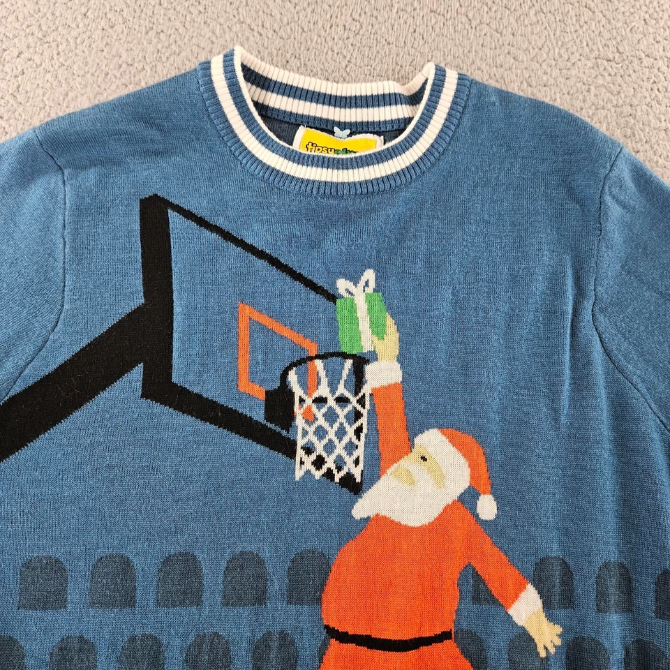 Tipsy Elves Feo Navidad Suéter Hombres XL Azul Santa Jingle Bailarina Fiesta Foto 4 de 4