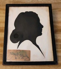 Vtg 1958 Silhouette of Woman Framed Cut Out Portrait Signed Richard Weichert Jr