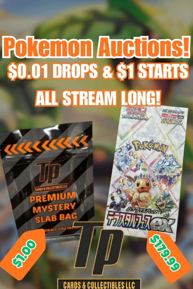$1 Start Pokemon Auctions | Packs, Bundles, Boxes w/ Josh
