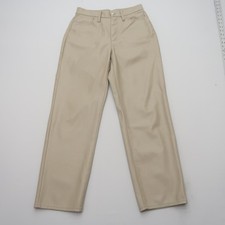 Madewell the Perfect Vintage Straight Jean Faux Leather Pants 27 Beige High Rise