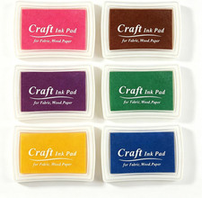 6 Pcs Craft Ink Pads Set, Washable Stamp Pads for Kids