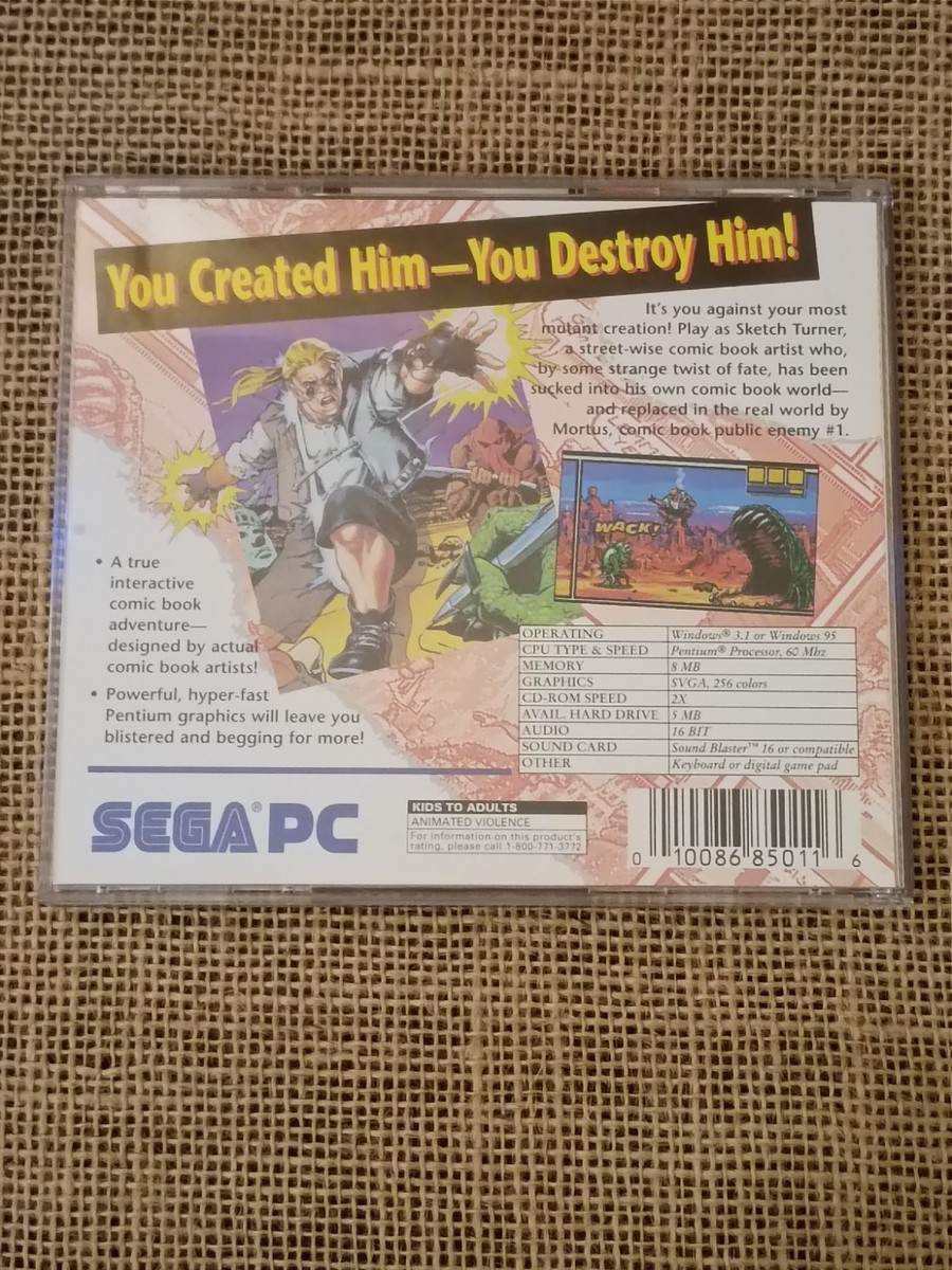 Sega PC Comix Zone Windows 95 3.1 Retro Big Box Era Jewel Case