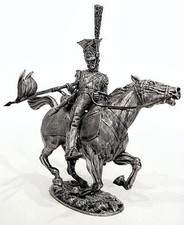 Horse knight UnPainted Miniature Tin Figurine 54 mm 1/32