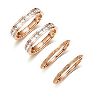 Authentic 4 Pack 14K Gold Plated Stackable Rings for Oura Ring Gen 4/Oura 7 Rose Gold
