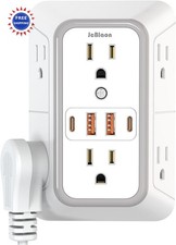 USB Wall Charger Power Strip Surge Protector with 4 USB 2 USB C Outlets Spaced