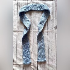 Handmade knitted powder blue scarf super soft and such a great color.
