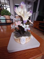 Vintage 1950s Capodimonte Flowers In A Basket 4.5 Inches High