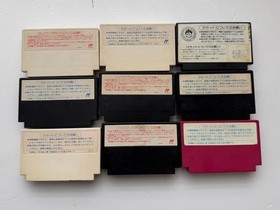 Nintendo Famicom 9 Spiele Bundle including F1 Circus, Godzilla, Faxanadu, etc.
