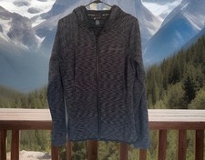 Spyder Womens Black /Gray Long Sleeve Hooded Pockets Zip-Up Jacket Size Large