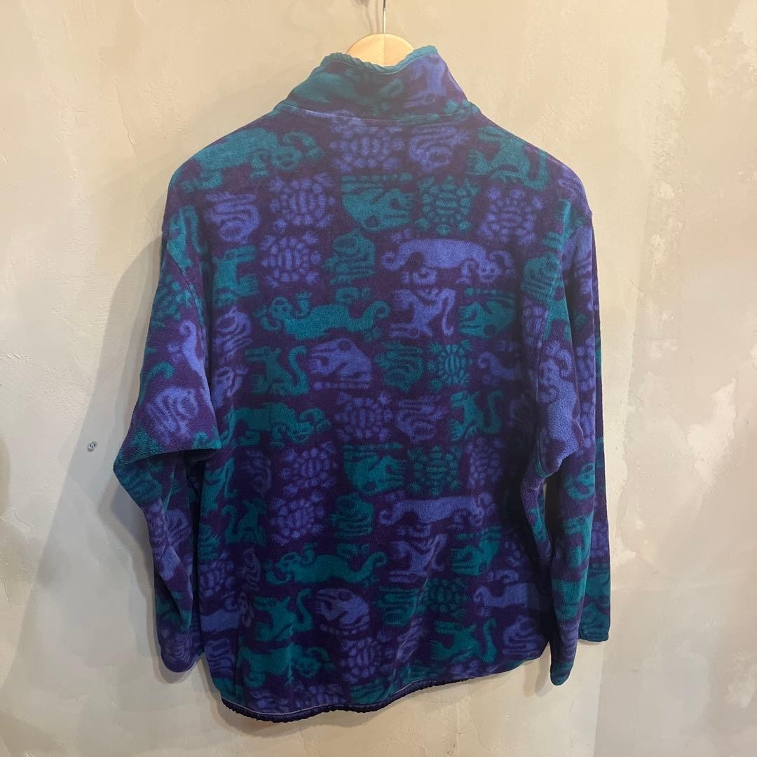 Patagonia Snap-T Creature Size L Fleece Jacket All-over Pattern Vintage 90's image 2