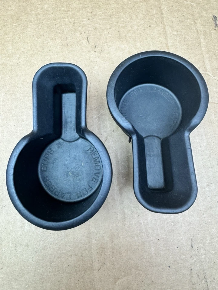 2000-2004 Nissan Frontier Xterra Center Cup Holder Rubber Insert Set 2 OEM Black - Image 2 of 4