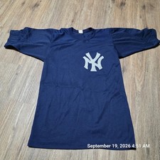 Vintage Mason New York Yankees Jersey Navy Blue Mesh Shirt 38-40 Made in USA
