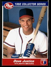 Dave Justice 1992 Post Cereal #29 Atlanta Braves