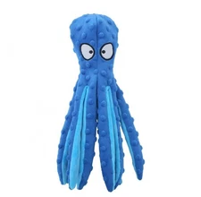 Dog Squeaky Toy Octopus Crinkle Plush No Stuffing Puzzle Interactive Chew Toy .