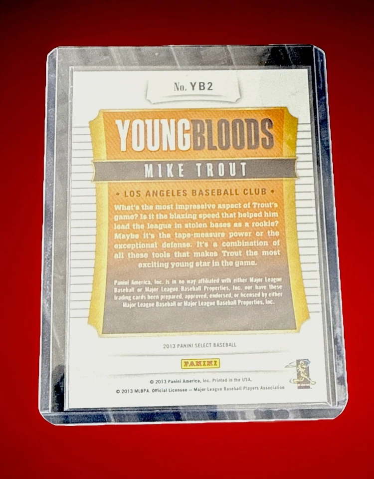 2013 PANINI SELECT MIKE TROUT YOUNGBLOODS SILVER PRIZM REFRACTOR CARD. ANGELS - Image 3 of 3