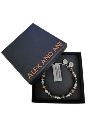Alex and Ani Radiance Plum Rafaelian Silver Bangle Bracelet With Box New $38