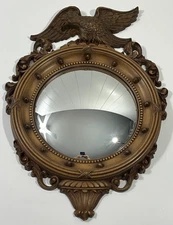 Syroco American Eagle Convex Federal Bullseye Wall Mirror 4007 21" x 14.5" 1960s