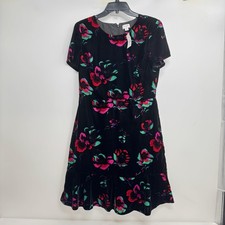 NWT J. Crew Size 8  Short Sleeve Floral Velvet Flutter Dress