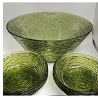 Vintage MCM Anchor Hocking Soreno Serving Bowl w 6 Small Bowl Avocado Green Mint