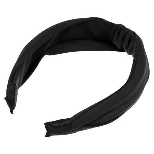 1Pcs Satin Knotted Headband Knot Cross Hairband for Women Black 1.2" Wide - Picture 7 of 7