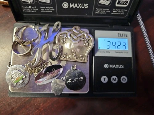 Vintage Sterling Silver Jewelry Lot Rings Brooch Charms Pendant 34g