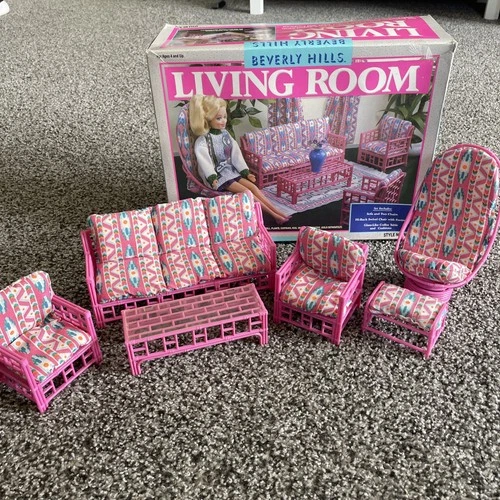 Vintage Barbie Furniture Beverly Hills Living Room Complete With Original Box