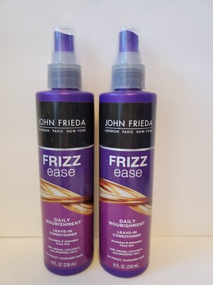 Lot of 2 John Frieda FRIZZ EASE Leave in Conditioner Daily Norishment 8oz