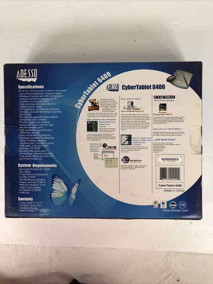 Adesso CyberTablet 6400 6" X 4.5" Graphics Tablet w/ Wireless Mouse - Image 2 of 3