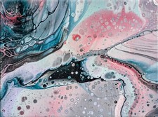 Moderne Abstrakt Acrylmalerei 18x24 cm Art Acrylgemälde auf Leinwand