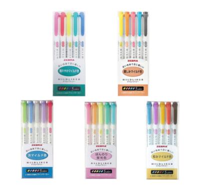 ZEBRA Mildliner Soft Color Double-Sided Highlighter Pen SET WKT7