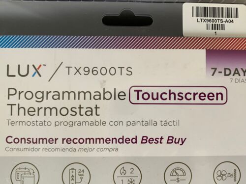 Lux TX9600TS Touchscreen Programmable Thermostat - White - SEALED - Picture 3 of 4