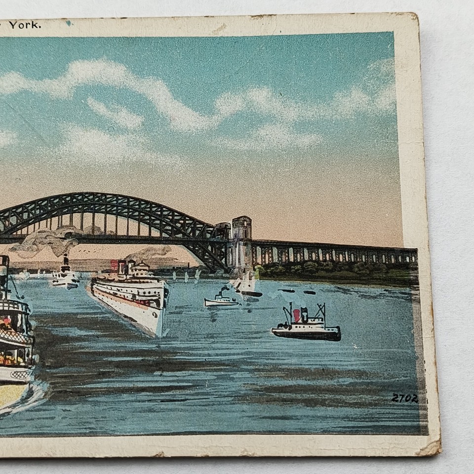 Hell Gate Bridge Ships Boats New York City New York NY Postcard eBay