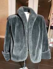 Vintage Belfiore By Malden Limited Black Faux Fur Coat Sz L Refer To Photos