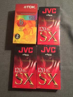 JVC & TDK High Performance Superior VHS Lot Of 5 New Sealed Free Shipping
