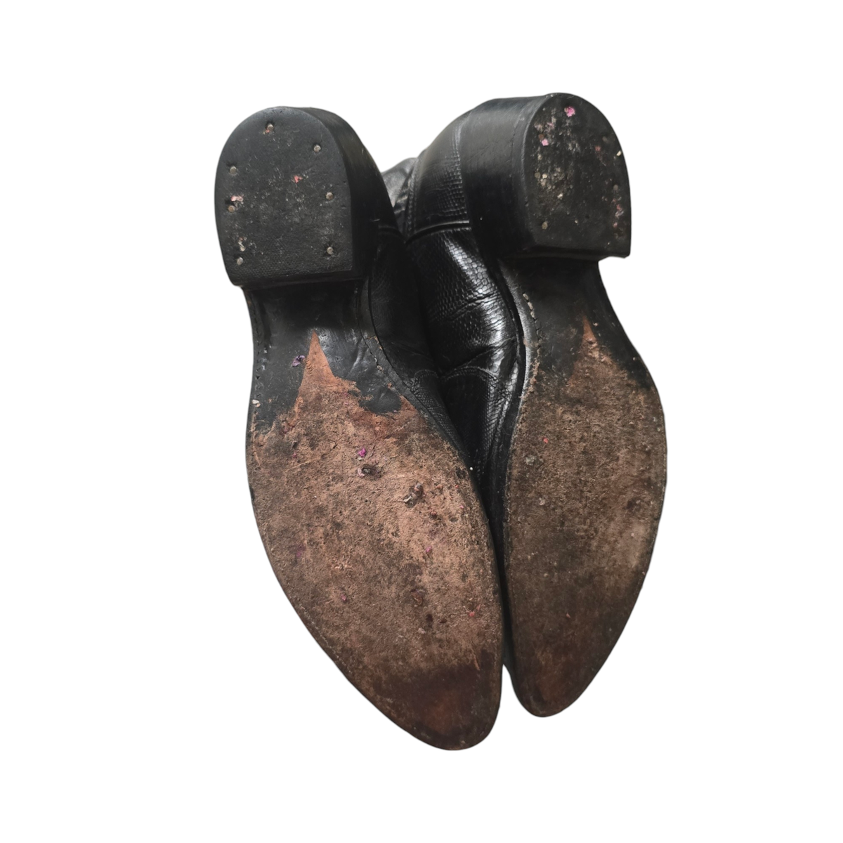 DAN POST Black Teju Lizard Leather Cowboy Boots Men display picture 2