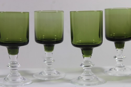 6 SASAKI Regency Olive Green Crystal 3 1/2'' Cordials Sherry Shot Glass 1.OZ - Picture 4 of 12