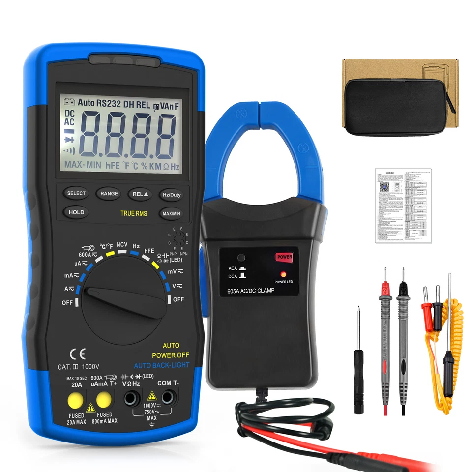 Digital Multimeter TRMS Car Range AC/DC Current Meter Ohm Voltmeter Ammeter DE - Bild 3 von 4